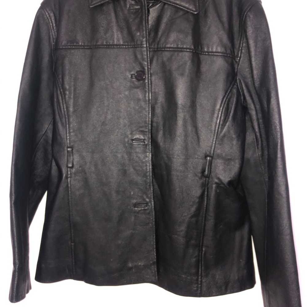 Black leather jacket